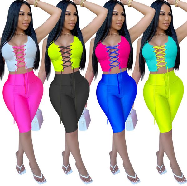 

summer womens tracksuit two piece set cutout stitching t shirt short sleeves pants outfits fashion seller jogging suits cy156, Gray