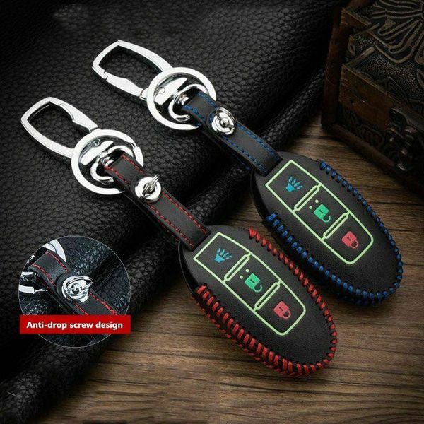 

smart key protection luminous hand-sewing leather case for nissan infiniti car