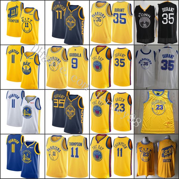 

golden state warriors men11 klay thompson 35 durant 23 draymond green jerseys, Black