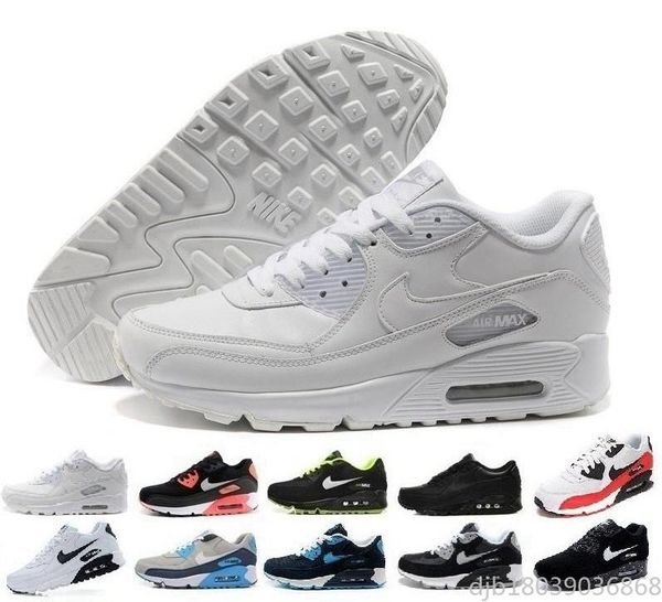 

2020 men sneakers shoes classic 90 men woman shoes sports trainer air cushion surface breathable sports shoes 36-45 a1, Black;brown