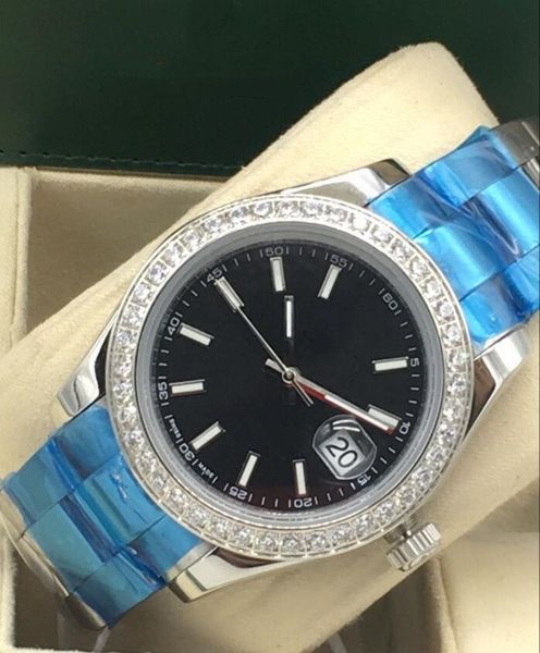 

mens diamond watches 41mm mechanical automatic white gold stainless steel 116334 126331 126334 126333 fashion men's wristwatch, Slivery;brown