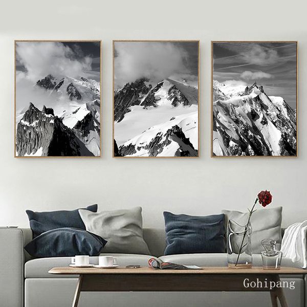 

nordic decoration home poster mountain wall art scandinavia landscape canvas painting black white pictures for living room decor