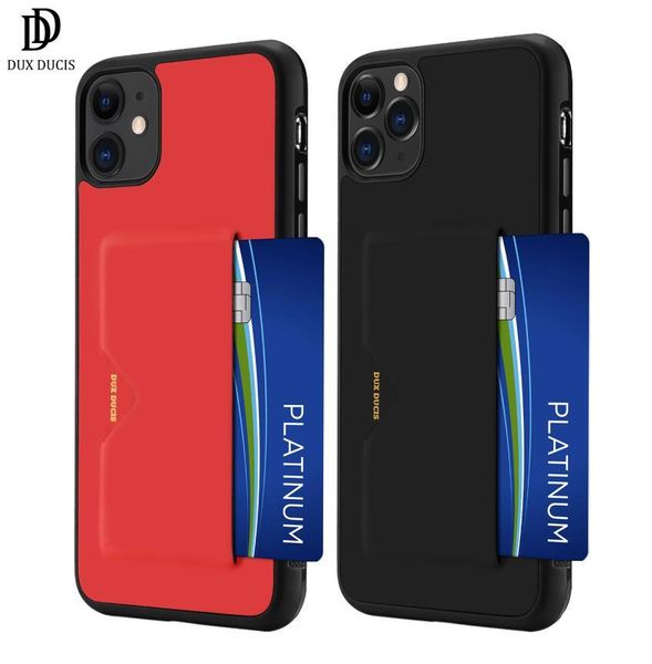 

cgjxsdux ducis card pocket case tpu soft wallet credit card holder slot back cover shockproof mobile phone bag for iphone 7 8 x xr 11 pro ma