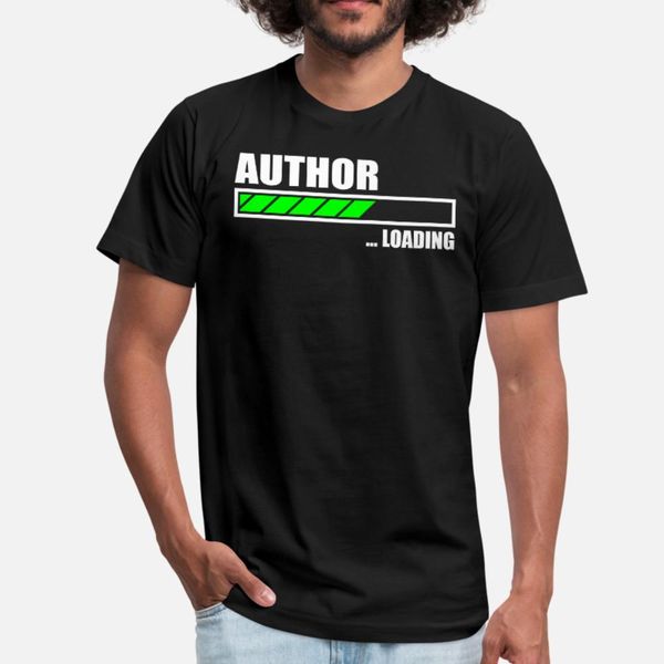 

author loading bar t shirt men knitted short sleeve crew neck trend famous building spring autumn letter shirt