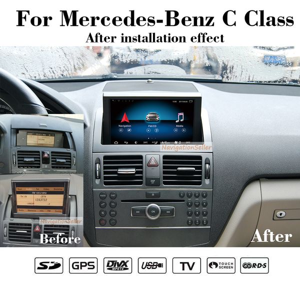 Android 12.0 car dvd player gps navi per Mercedes Benz classe C W204 2007-2011 mutimedia navigazione supporto touch screen da 8 pollici DAB radio stereo opzionale