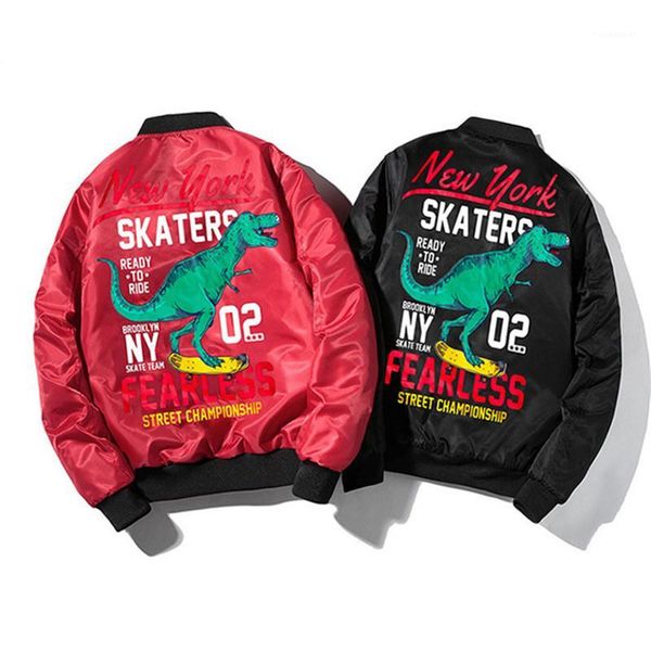 

ma1 flight jackets dinosaur printed fashion womens baseball jacket spring autumn couples matching clothes designer mens, Black;brown