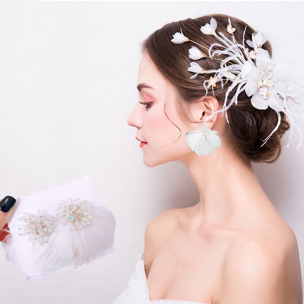 

4pairs romance shell shape feather earrings for engagement marriage wedding party bride bridesmaid gift