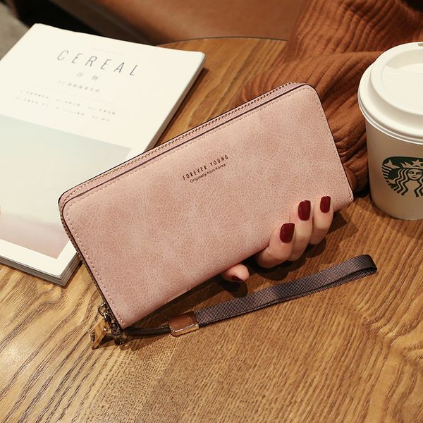 

wallet women mobile phone bag brand designer female card pu leather long womens wallets and purses ladies slim card holder purse, Silver