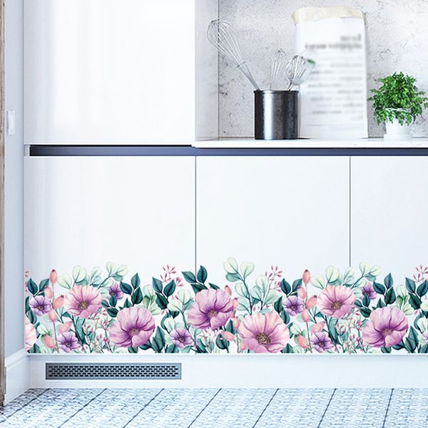

wall sticker flower pattern tv background home decor self adhesive glass door