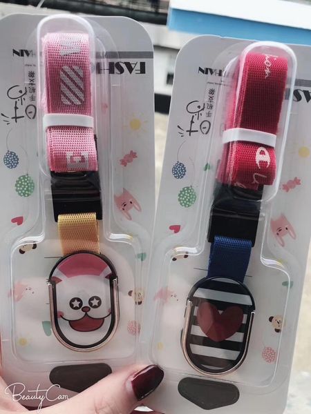 

cgjxsnew product set universal mobile phone bracket with lanyard 360 degree rotating mobile phone ring buckle bracket