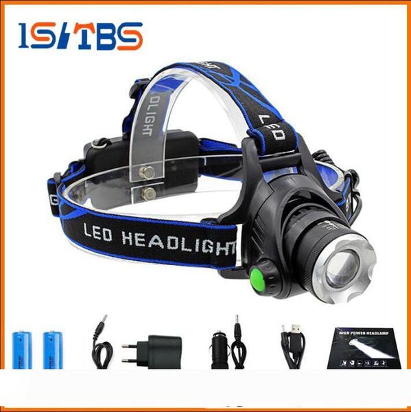 

head lamps rechargeable cree xml t6 5000lumens zoom head lamp torch led headlamp + 18650 battery headlight flashlight lantern night fishing
