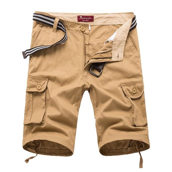 

Summer New Fashion Cargo Shorts Men Multi-Pockets Knee Length Casual Shorts Cotton Army Tactical Mens Plus Size 30-44