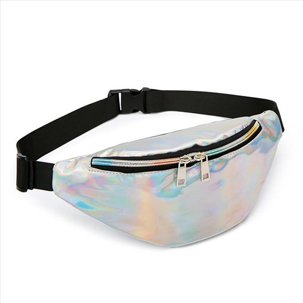 

fashion sequin women waist bag fanny pack running zip belt money pouch holiday bag travel phone chest for teenager girl shoulder