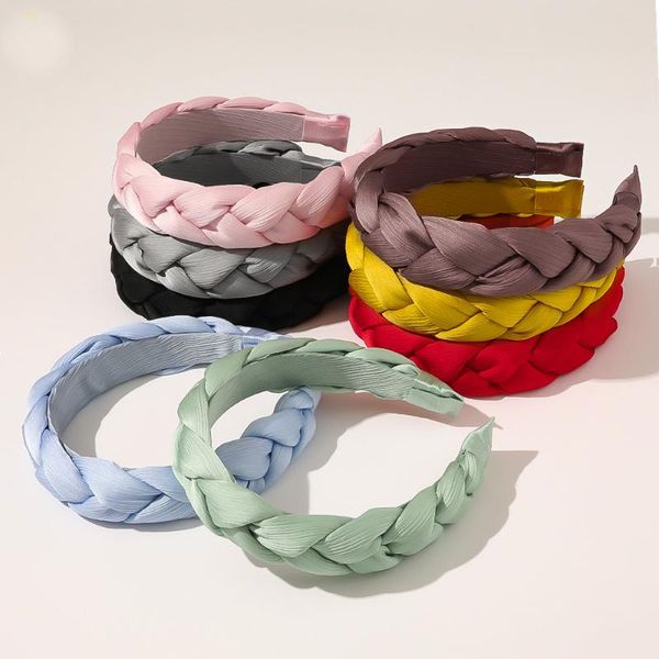 

satin braided kntted hairband headband for women girls hair accessories