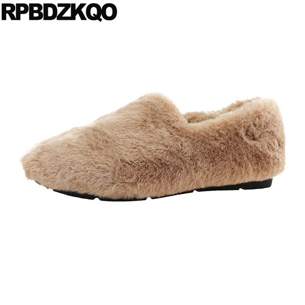 

winter shoes china flats designer ladies lightweight slip on casual fur chinese round toe comfortable women latest 2020, Black