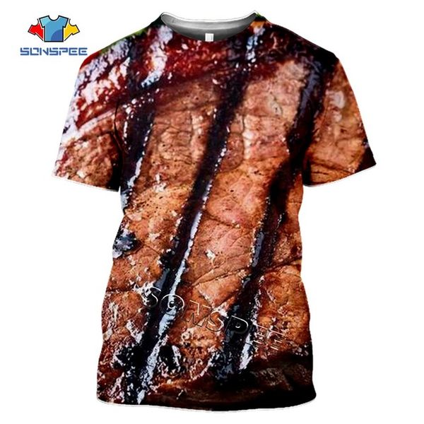 

3d interesting food pork black pepper steak street fruit animal cow food lemon 3d print shirts funny oversized plus size men clothing