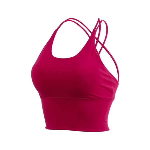 

sexy push up bra strappy cross gym crop top йога бюстгальтер активный wear проложенный спорт женщины белый черный красный фитнес top женщины, White;black