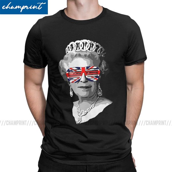 

queen elizabeth ii t-shirt men british royal crown vintage tee shirt round neck short sleeve t shirts plus size clothing