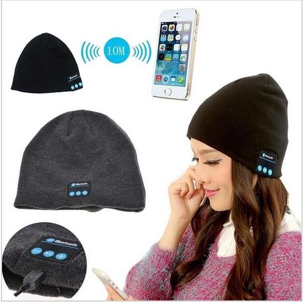 

2019 bluetooth music beanie hat wireless smart cap headset headphone speaker microphone handsmusic hat knitted cap more colour