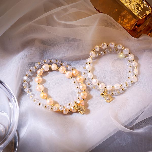 

fashion new temperament bracelet female crystal beads bracelet all-match jewelry sale, Golden;silver