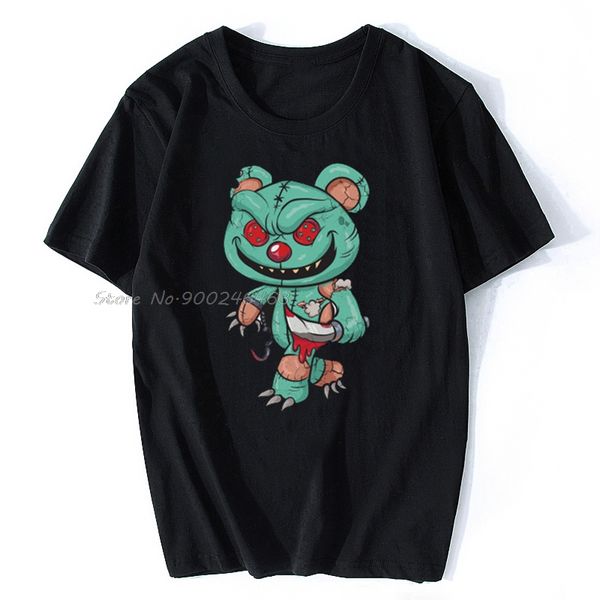 

men t-shirt evil teddy bear halloween tshirt women t shirt men cotton tees hip hop harajuku streetwear