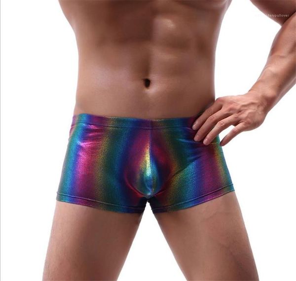 

boxers underpants fashion comfortable breathable underwear tight underwear mens low waist designer rainbow printed mens, Black;white