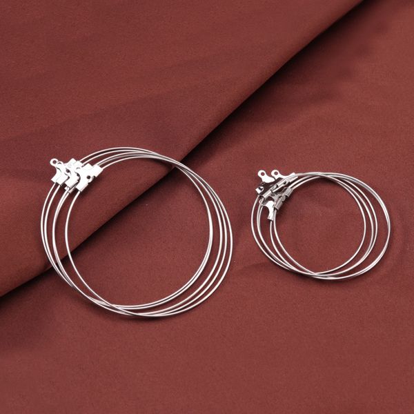 

Mayforest 20pcs/lot 20-40mm Stainless Steel Round Hoops Earrings Circle Classic Ear Wires Hooks For DIY Jewelry Making Findings Material