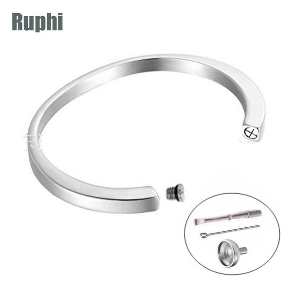 

cinerary casket bracelet stainless steel c bangle bracelet open pet's bone ash box commemorate jewelry, Black