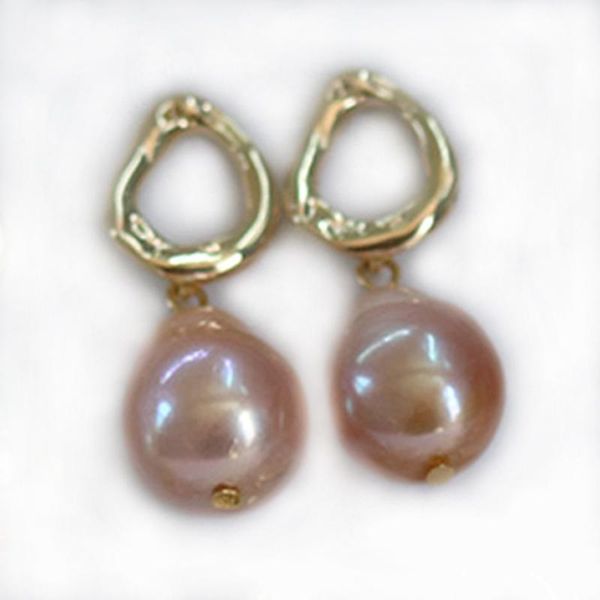 

natural pearl earrings irregular freshwater pearl 3 colors with metal charms earing fashion jewelry gifts for women to party, Silver