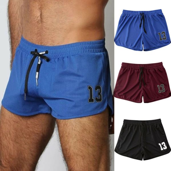 

summer new mesh men sports shorts fitness gym jogging running outdoor ball game sports shorts breathable casual workout pants, Black;blue