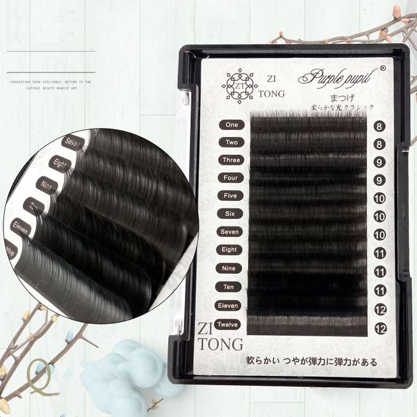 

false eyelashes matte mixed flat eyelash extension light weight professionals ellipse lash split tip profession soft silk lashes curl