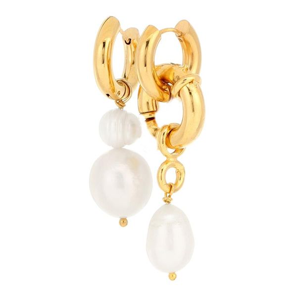 

hoop & huggie 2021 timeless pearly irregular baroque pearl earrings natural freshwater drops vintage french for women, Golden;silver