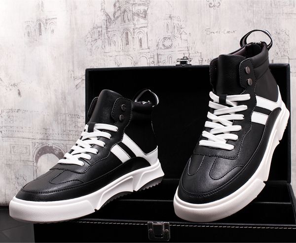 

autumn winter high sneakers mens shoes casual for adults tenis masculino breathable fashion casual men shoes, Black