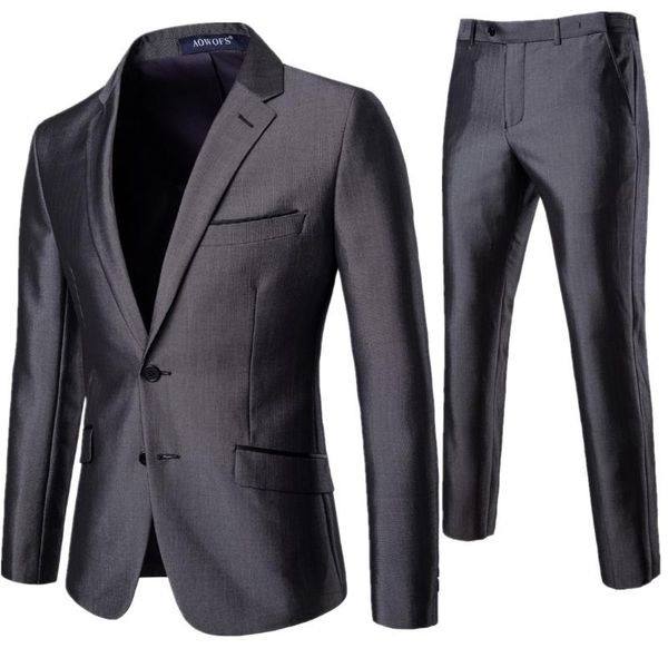 

2020 men's suit 2-piece business suit man and groom's wedding dress, White;black
