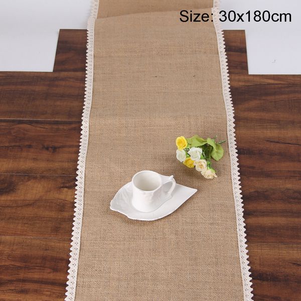 

rustic vintage jute lace washable table runner dinner home tablecloth decorative