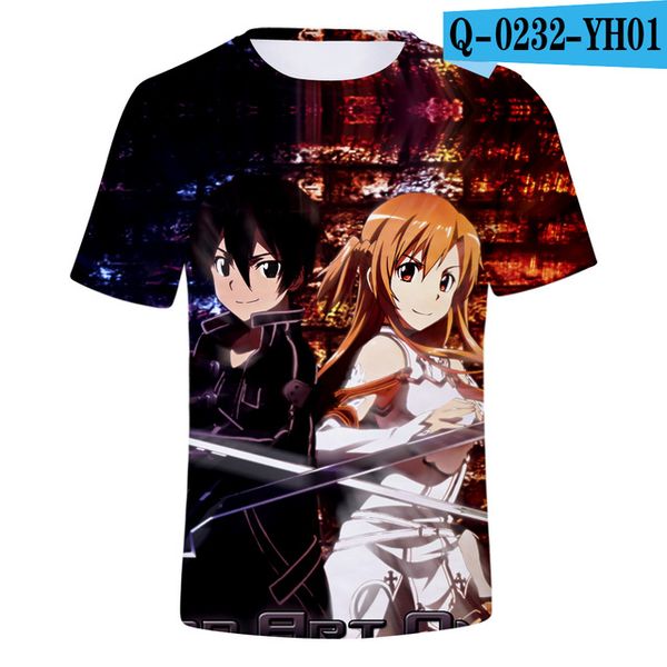 

new anime sword art online yuki asuna cartoon cosplay costume men&women 3d print shirts hippie kawaii harajuku men clothing