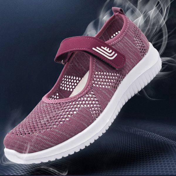 

women sneakers summer mesh breathable flat sandals casual soft comfortable vulcanized shoes platform women slip on shoes 2020, Black