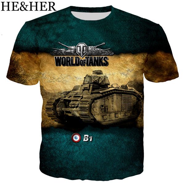 

game world of tanks anime 3d print shirts horror plus size funny men clothing