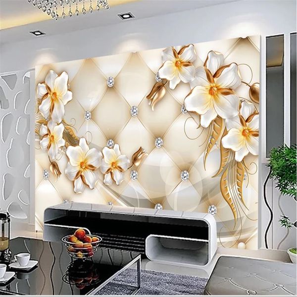 

custom 3d wallpapers colorful carved orchid flowers wallpapers blooming rich and honorable hd soft pack background wall