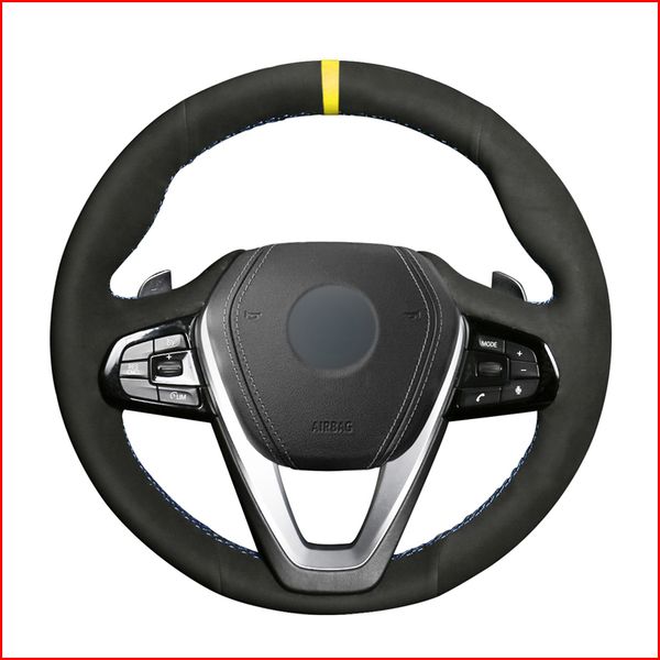 

black suede yellow marker steering wheel cover for bmw g30 530i 540i 520d 530e 2016-2018 g32 gt 630i 630d 2017-2018 g01x3 2018