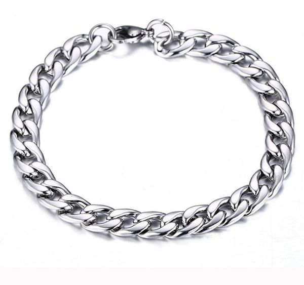 

mens jewelry silver tone stainless steel 8mm figaro chain link necklace bracelet set 18002