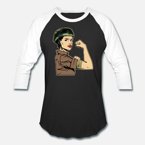 

female soldier rosie the riveter female veteran t shirt men designing short sleeve o-neck family loose breathable summer natural shirt
