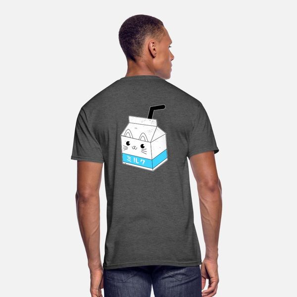 

japanese milk carton kawaii anime t shirt men designer 100% cotton crew neck trend interesting comical spring family shirt
