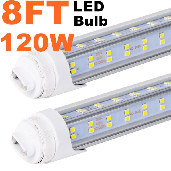 

t8 t10 t12 led light tube, 8foot 120w r17d (replacement for f96t12/cw/ho 100w), rotating base 8ft shop light bulb, 6000k cool white,14000lm,