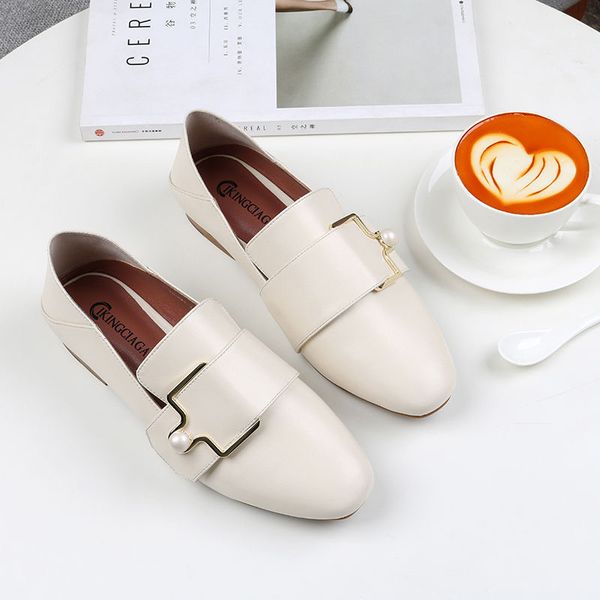 

2020 summer europe fashion square toe flat shoes woman retro casual flats soft bottom ladies shoes zapatos de muje, Black