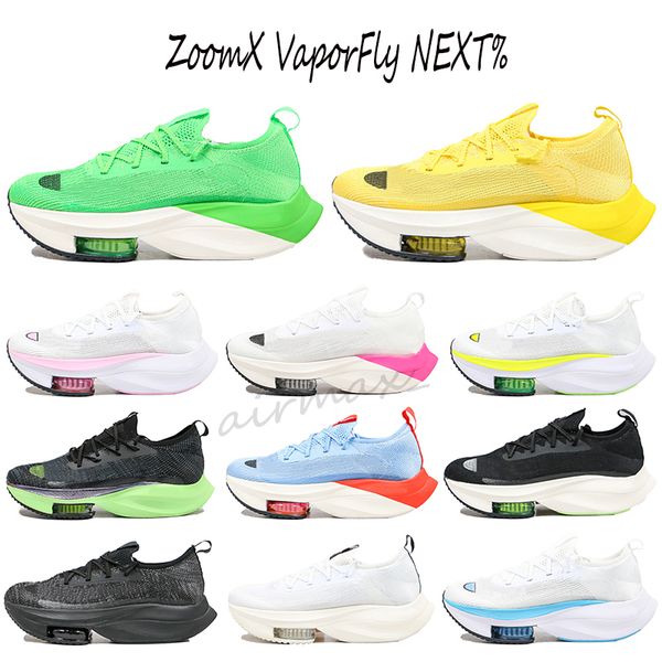 

air zoom alphafly next% marathon zoomxx volt electric green pink white mens shoes for women breathable sneakers sports trainers