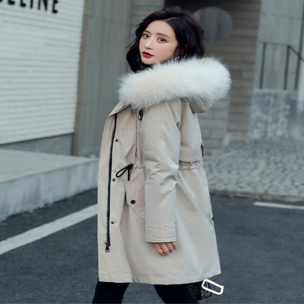 

winter jacket women hooded faux fur coat plus velvet removable lining three ways wear women parkas woman coats and jacket, Black