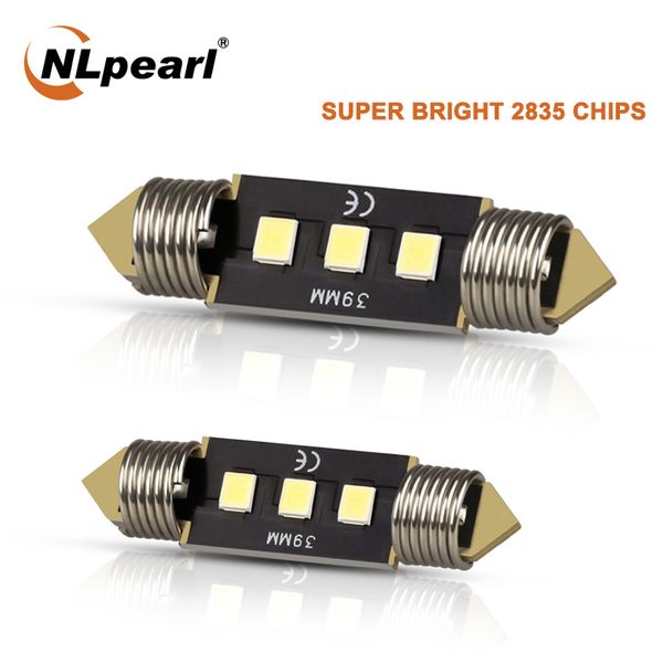 

nlpearl 2x signal lamp c5w led canbus bulbs 12v 2835 smd c10w 31mm 36mm 39mm 41mm festoon led auto interior reading lamps white