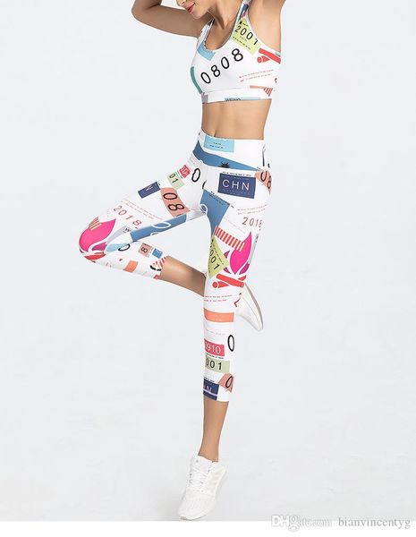 

summer girl yoga jumpsuits tracksuits sets for woman fitness sports runner suit bra pants female sets designer brands letter print womens, Gray