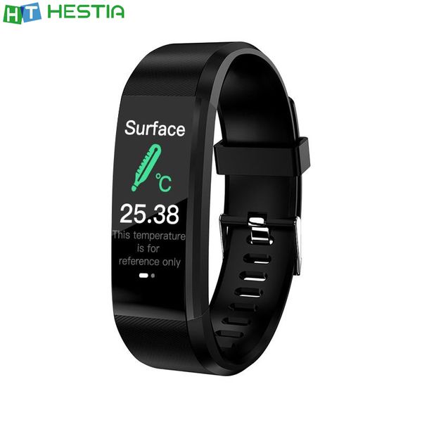 

smart wristbands 115 plus 0.96" band intelligent body temperature monitoring sports heart rate blood pressure sleep monitor bracelet